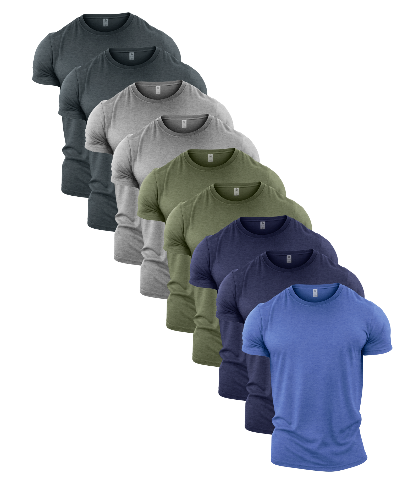 All Heather Crew Neck Gym T-Shirt 9 Pack