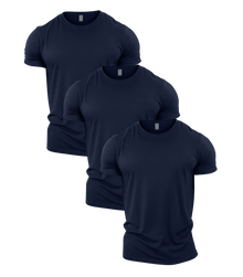 All Navy Crew Neck Gym T-Shirt 3 Pack