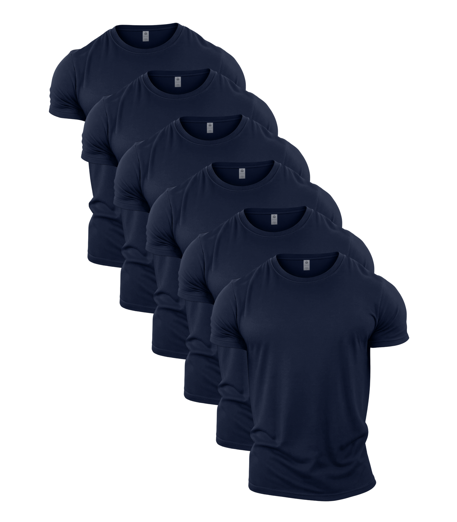 All Navy Crew Neck Gym T-Shirt 6 Pack