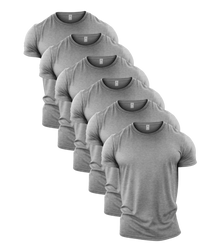 All Sport Grey Crew Neck Gym T-Shirt 6 Pack