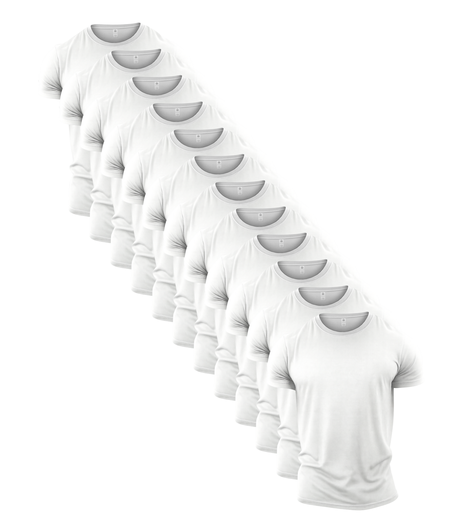 All White Crew Neck Gym T-Shirt 12 Pack
