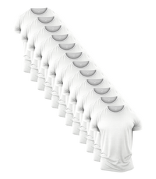 All White Crew Neck Gym T-Shirt 12 Pack