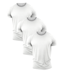 All White Crew Neck Gym T-Shirt 3 Pack