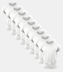 All White Crew Neck Gym T-Shirt 9 Pack