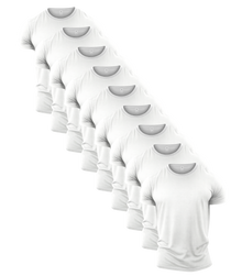 All White Crew Neck Gym T-Shirt 9 Pack