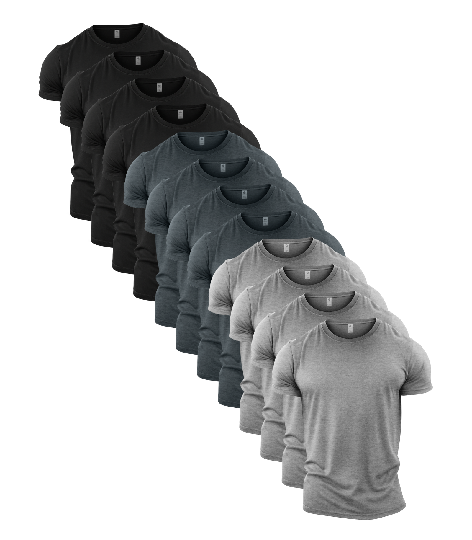 All Greys Crew Neck Gym T-Shirt 12 Pack