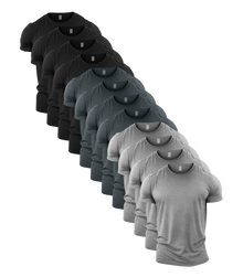 All Greys Crew Neck Gym T-Shirt 12 Pack