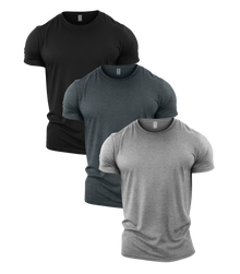All Greys Crew Neck Gym T-Shirt 3 Pack