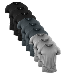 All Greys Crew Neck Gym T-Shirt 9 Pack