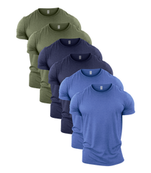 Heather Colours Crew Neck Gym T-Shirt 6 Pack