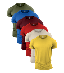 Multi Colour Crew Neck Gym T-Shirt 6 Pack