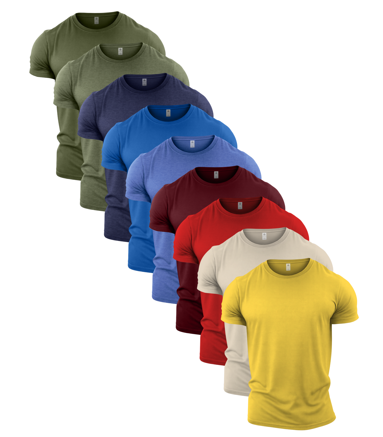 Multi Colour Crew Neck Gym T-Shirt 9 Pack