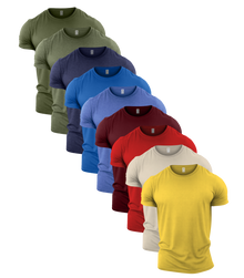 Multi Colour Crew Neck Gym T-Shirt 9 Pack