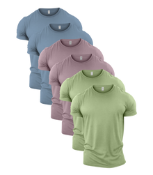 Pastel Crew Neck Gym T-Shirt 6 Pack