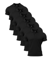 All Black Polo Shirt 6 Pack