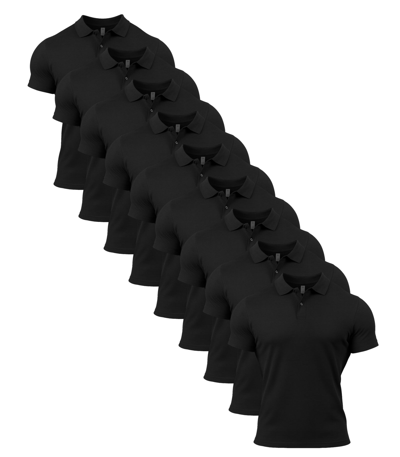 All Black Polo Shirt 9 Pack