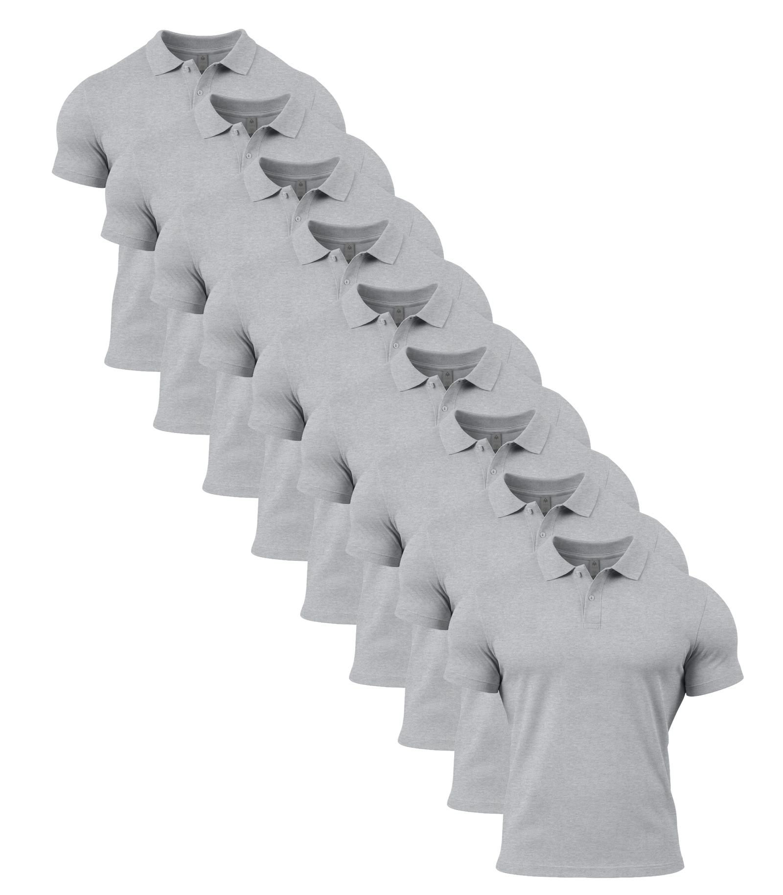 All Sport Grey Polo Shirt 9 Pack