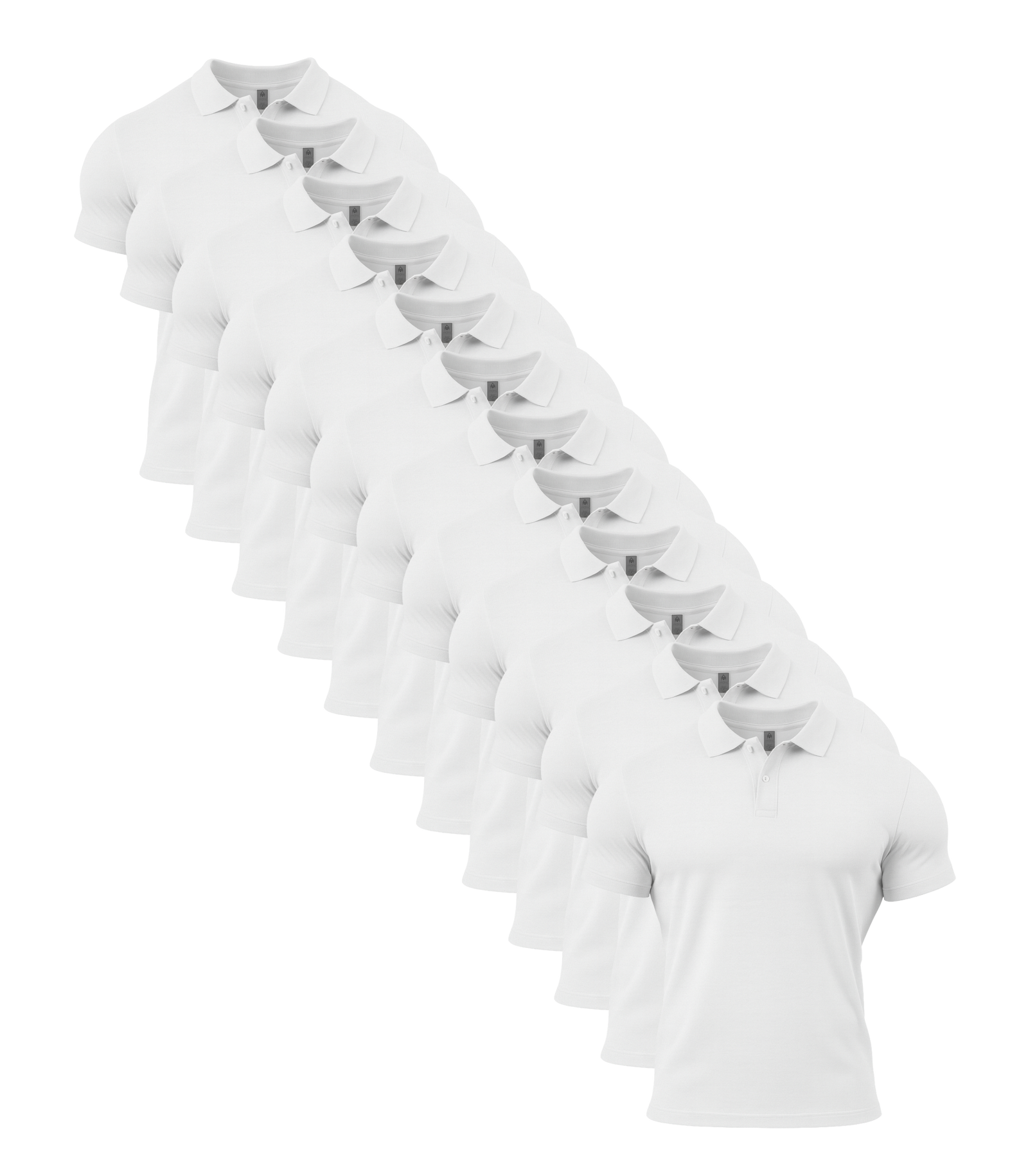 All White Polo Shirt 12 Pack