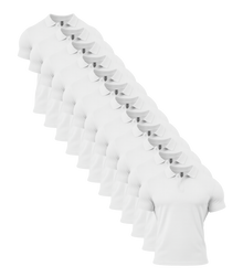 All White Polo Shirt 12 Pack