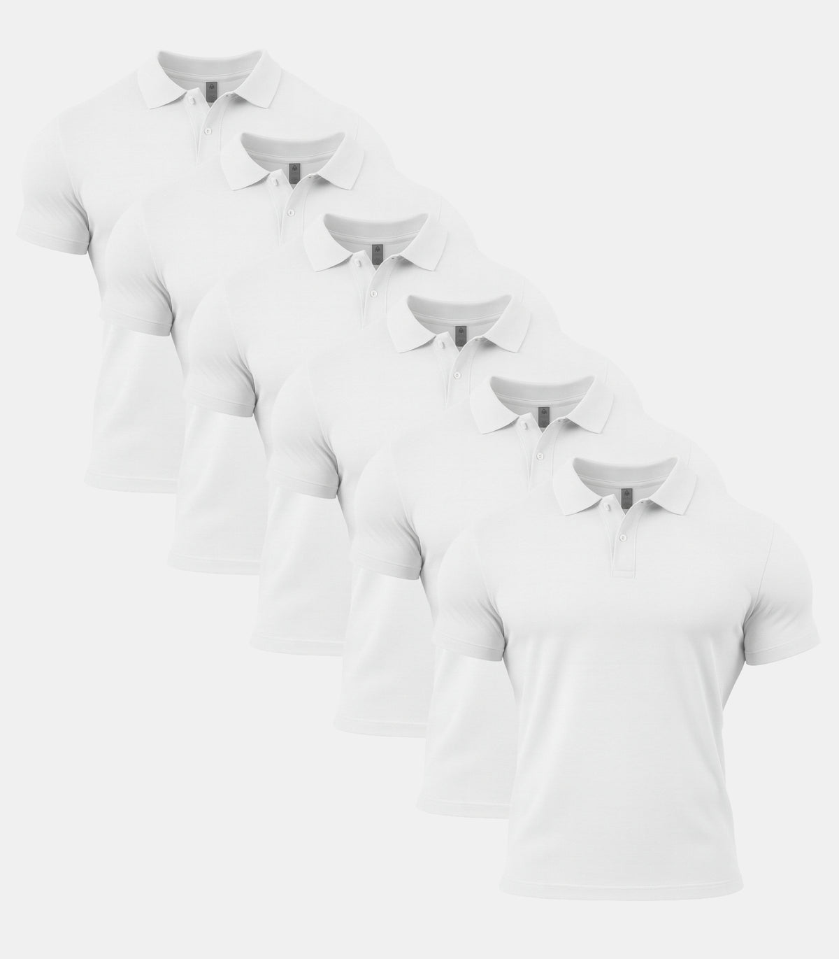 All White Polo Shirt 6 Pack