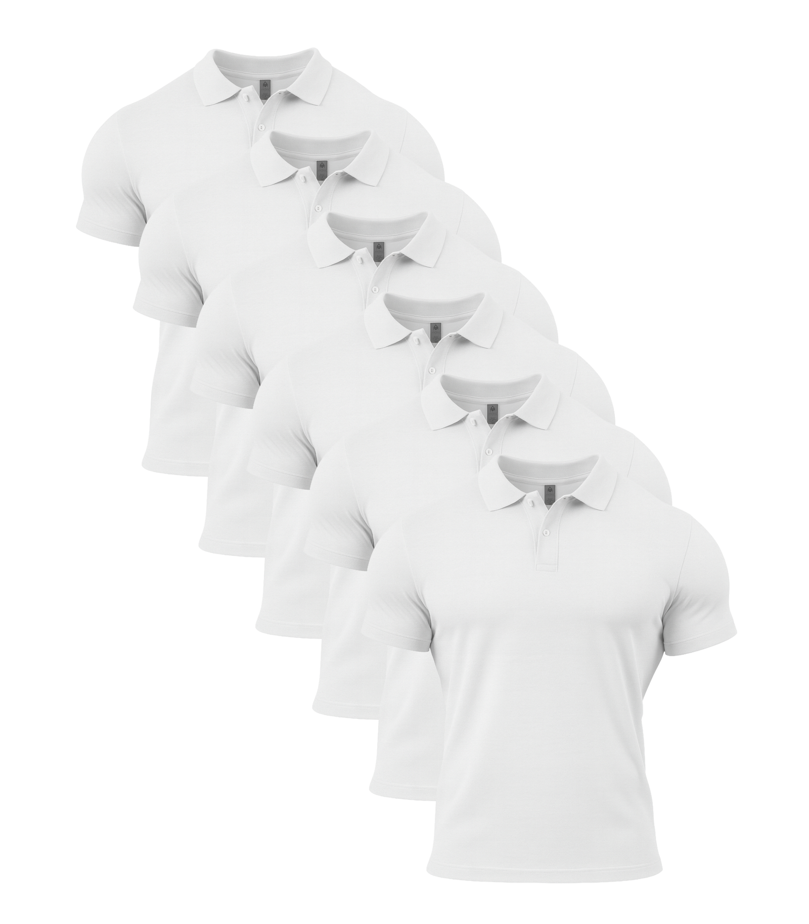 All White Polo Shirt 6 Pack