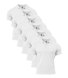 All White Polo Shirt 6 Pack