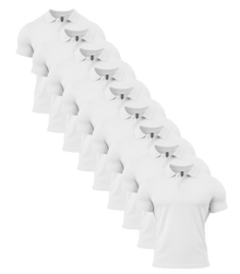 All White Polo Shirt 9 Pack