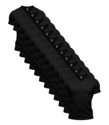 All Black V-Neck 12 Pack