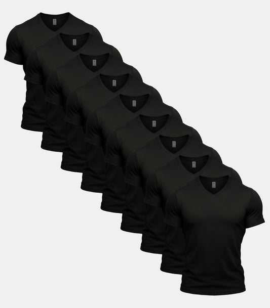 All Black V-Neck 9 Pack