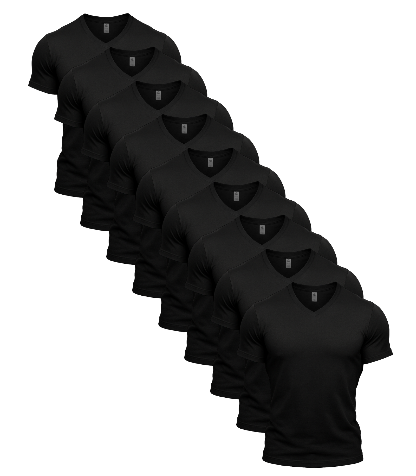 All Black V-Neck 9 Pack