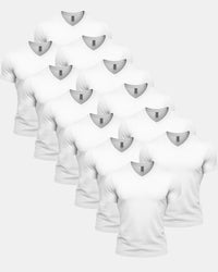 All White V-Neck 12 Pack