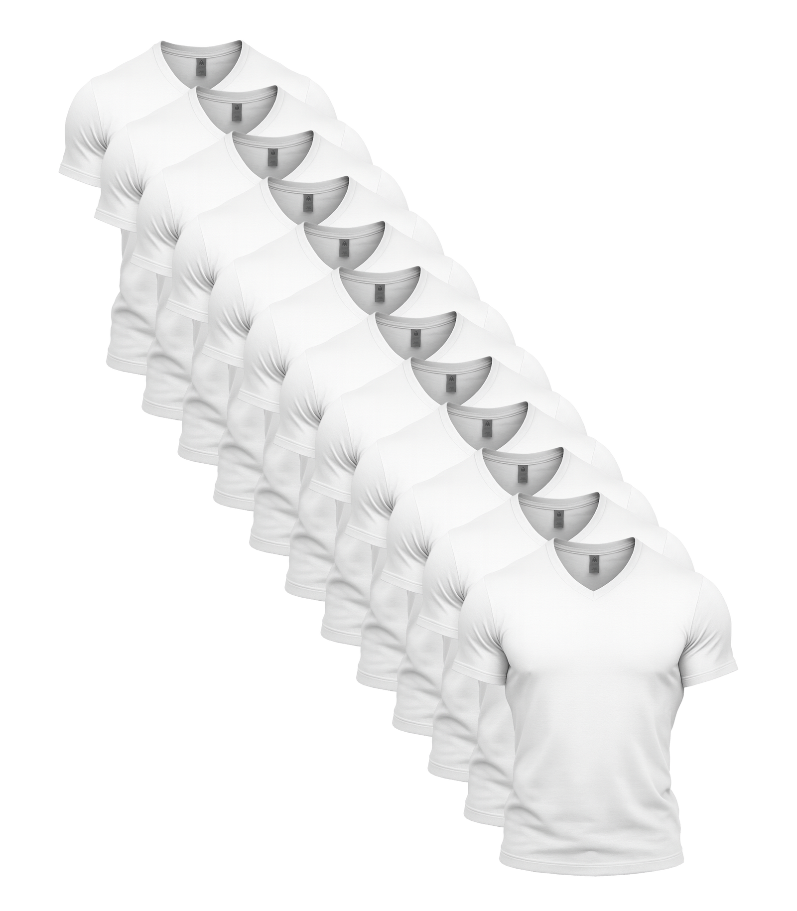 All White V-Neck 12 Pack