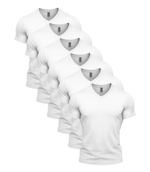 All White V-Neck 6 Pack