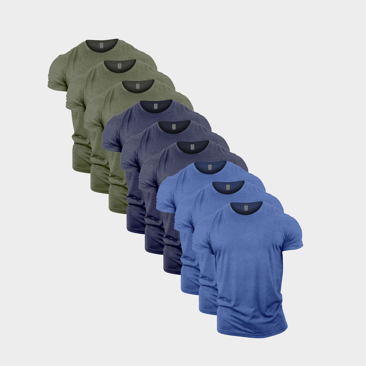 Heather Colours Crew Neck T-Shirt 9 Pack