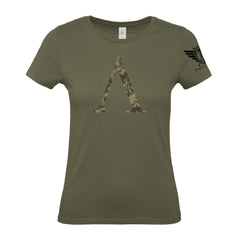 Spartan Forged Symbol Woodland Camo - Women's Gym T-Shirt