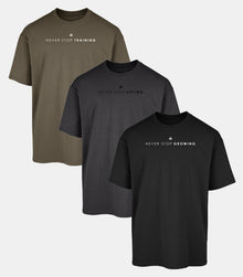 Never Stop Oversized Gym T-Shirt 3 Pack