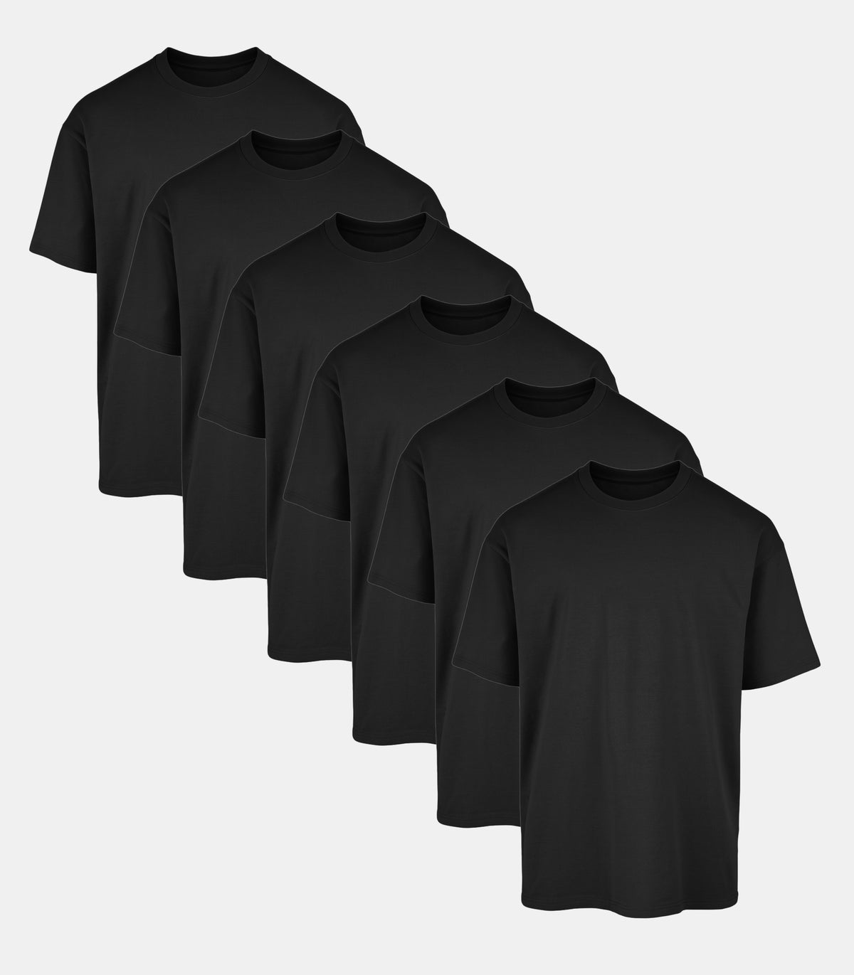 All Black Oversized Tee 6 Pack