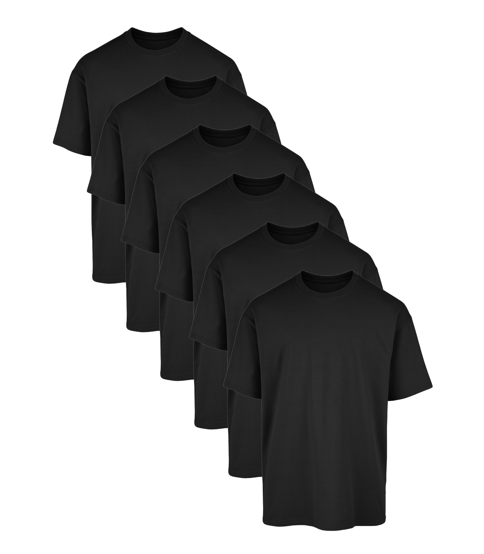 All Black Oversized Gym T-Shirt 6 Pack