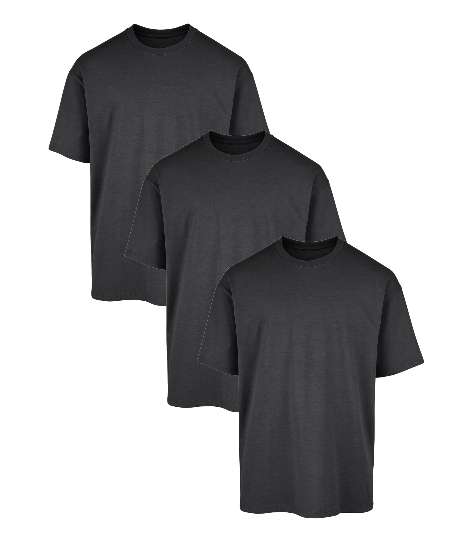 All Charcoal Oversized Gym T-Shirt 3 Pack