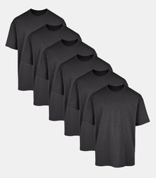 All Charcoal Oversized Gym T-Shirt 6 Pack