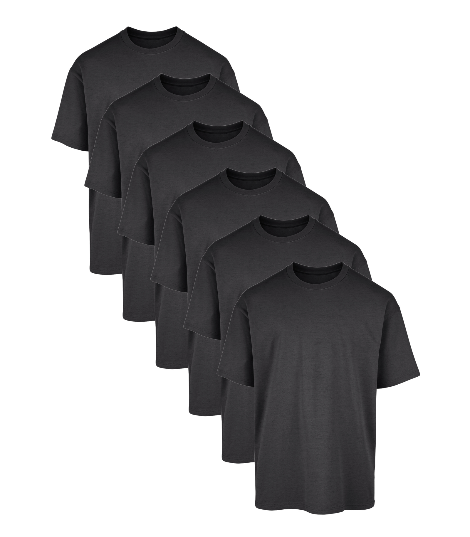 All Charcoal Oversized Gym T-Shirt 6 Pack