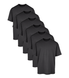 All Charcoal Oversized Gym T-Shirt 6 Pack