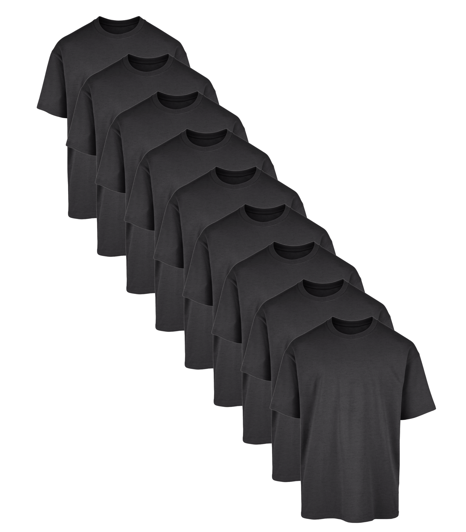All Charcoal Oversized Gym T-Shirt 9 Pack