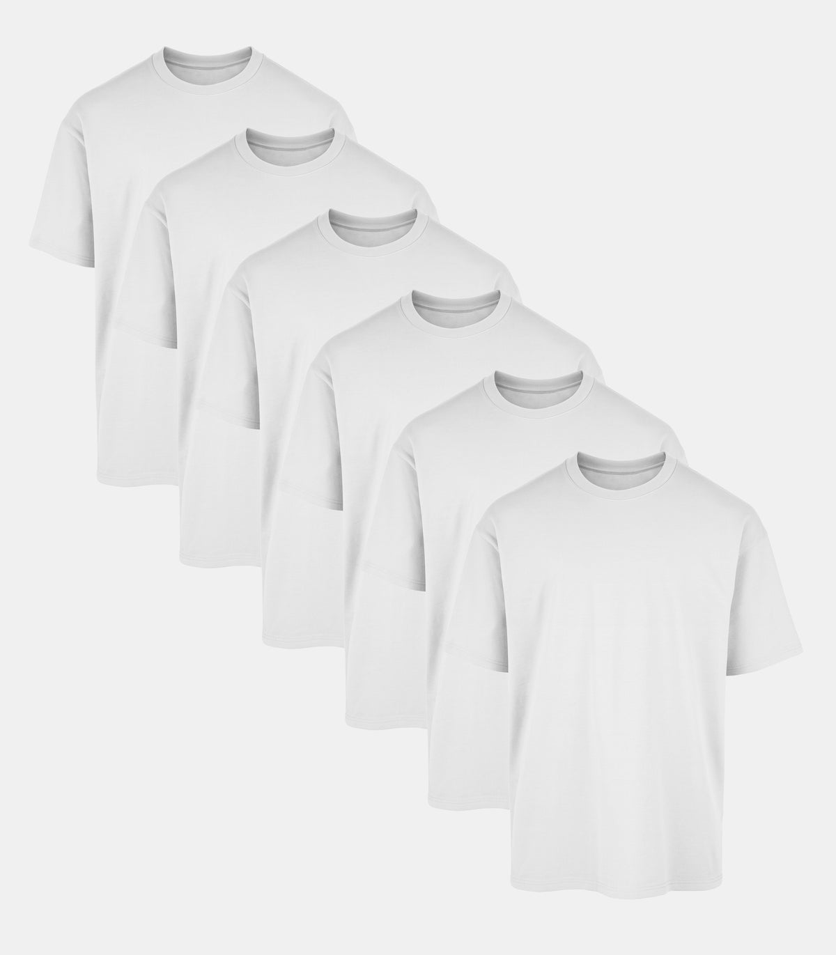 All White Oversized Tee 6 Pack