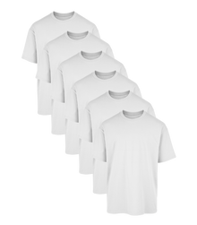 All White Oversized Gym T-Shirt 6 Pack