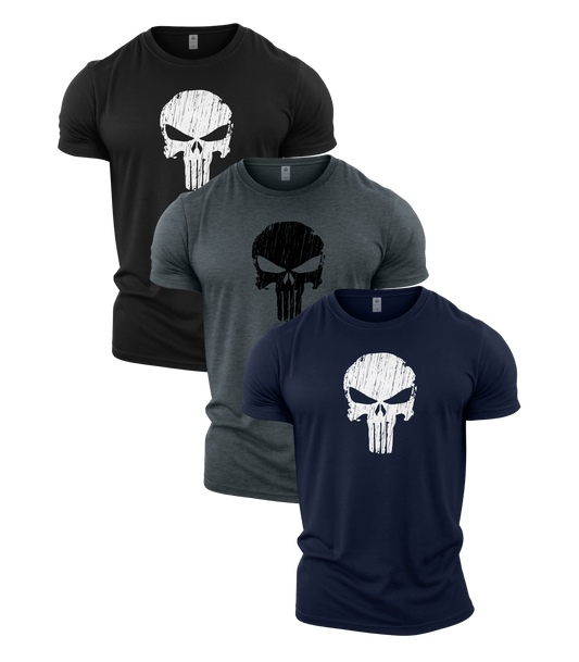 Skull Classic Gym T-Shirt 3 Pack