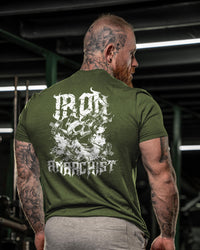 Iron Anarchist Skull Dumbells - Gym T-Shirt
