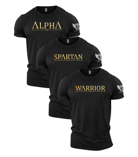 Spartan Gold Gym T-Shirt 3 Pack