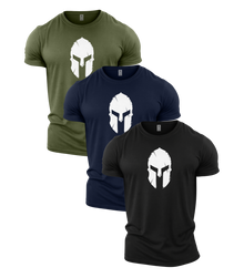 Spartan Helmet Gym T-Shirt 3 Pack