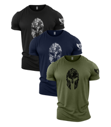 Hex Camo Spartan Forged Gym T-Shirt 3 Pack